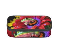 AABSTBFM Colorful Spring Frog Flower Printed Pencil Case Cute High Capacity Pen Pencil Pouch Bag with Zipper for School, Office, and Travel