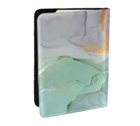 AABSTBFM Colourful Marble Printed Passport Holder 6.5 in, Leather Travel Passport Cover Card Case Wallet for Women Men