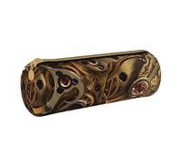 AABSTBFM Cool Steampunk Gears Printed Round Pencil Case Cute Leather Zipper Pen Pencil Pouch Bag for School, Office, and Travel