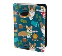 AABSTBFM Corgi Printed Passport Holder 5.5 in, Leather Travel Passport Cover Card Case Wallet for Women Men