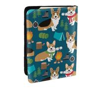 AABSTBFM Corgi Printed Passport Holder 6.5 in, Leather Travel Passport Cover Card Case Wallet for Women Men