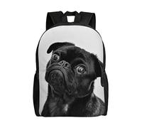 AABSTBFM Cute Black Pug Dog Lightweight School Backpack Classic College Rucksack School Bags 15 Inch Laptop School Daypack For Girls Boys