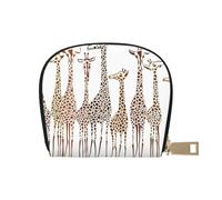 AABSTBFM Cute Cartoon Funny Giraffes Printed Card Holder Wallet | Pu Leather Card Case Organizer Bag for Men Women