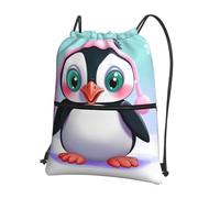 AABSTBFM Cute Penguin Printed Outdoor Drawstring Backpack Lightweight String Backpack Bags for Sports, Gym, Travel, Shopping, School