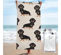 AABSTBFM Dachshund Dog Printed Microfiber Quick Dry Beach Towel Super Absorbent Fast Drying Bath Towels For Travel,Camping,Gym,Beach,Swimming,Yoga