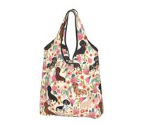 AABSTBFM Dachshund Printed Foldable Shopping Bag 1 Pcs - Reusable Waterproof Grocery Bag Large Tote Bag, Shopper Handbag, And Beach Bag