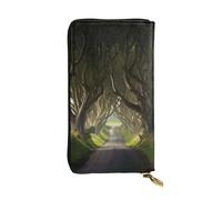 AABSTBFM Dark Hedges Northern Ireland Printed Leather Wallet for Women Men Zipper Purse Clutch Bag Long Wallet Card Holder