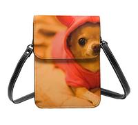 AABSTBFM Depressed Chihuahua Crossbody Phone Bag For Women Girls Wallet Handbags Pu Leather Cell Phone Bag Purse