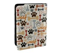 AABSTBFM Dog Bones Paw Prints Printed Passport Holder 6.5 in, Leather Travel Passport Cover Card Case Wallet for Women Men