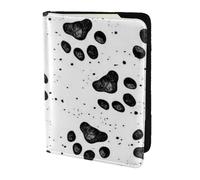 AABSTBFM Dog Paw Pattern Printed Passport Holder 5.5 in, Leather Travel Passport Cover Card Case Wallet for Women Men