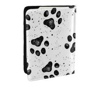AABSTBFM Dog Paw Pattern Printed Passport Holder 6.5 in, Leather Travel Passport Cover Card Case Wallet for Women Men