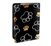 AABSTBFM Dog Paw Prints Printed Passport Holder 6.5 in, Leather Travel Passport Cover Card Case Wallet for Women Men