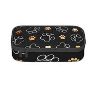 AABSTBFM Dog Paw Prints Printed Pencil Case Cute High Capacity Pen Pencil Pouch Bag with Zipper - Versatile and Durable for School, Office, and Travel
