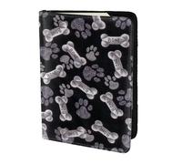 AABSTBFM Dog Puppy Paw Printed Passport Holder 5.5 in, Leather Travel Passport Cover Card Case Wallet for Women Men
