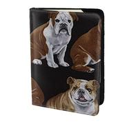 AABSTBFM English Bulldogs Printed Passport Holder 5.5 in, Leather Travel Passport Cover Card Case Wallet for Women Men