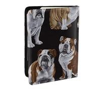 AABSTBFM English Bulldogs Printed Passport Holder 6.5 in, Leather Travel Passport Cover Card Case Wallet for Women Men
