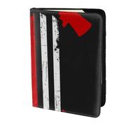 AABSTBFM Firefighter American Flag Printed Passport Holder 5.5 in, Leather Travel Passport Cover Card Case Wallet for Women Men