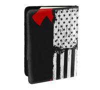 AABSTBFM Firefighter American Flag Printed Passport Holder 6.5 in, Leather Travel Passport Cover Card Case Wallet for Women Men