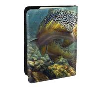AABSTBFM Fly Fish Printed Passport Holder 6.5 in, Leather Travel Passport Cover Card Case Wallet for Women Men