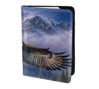 AABSTBFM Flying Eagle Printed Passport Holder 5.5 in, Leather Travel Passport Cover Card Case Wallet for Women Men