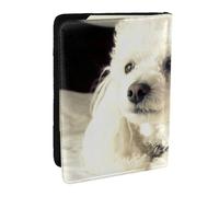 AABSTBFM French Poodle Printed Passport Holder 6.5 in, Leather Travel Passport Cover Card Case Wallet for Women Men