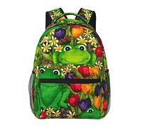 AABSTBFM Frog School Backpack Lightweight College Rucksack Causal Travel School Bags With Zipper School Daypack For Girls Boys