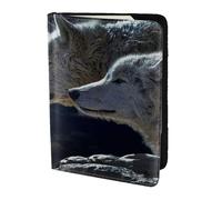 AABSTBFM Full-Moon Wolves 3D Printed Passport Holder 5.5 in, Leather Travel Passport Cover Card Case Wallet for Women Men