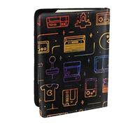 AABSTBFM Game Video Gaming Pattern Printed Passport Holder 6.5 in, Leather Travel Passport Cover Card Case Wallet for Women Men