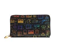 AABSTBFM Game Video Gaming Printed Leather Wallet for Men Women Zipper Purse Clutch Bag Long Wallet with 12 Card Holder and 3 Banknote Compartments,Id Window, Coin Pocket Wallets for Mens Gift
