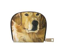 AABSTBFM Golden Retriever Printed Card Holder Wallet | Pu Leather Card Case Organizer Bag for Men Women