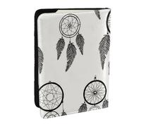 AABSTBFM Gray Dream Catcher Printed Passport Holder 6.5 in, Leather Travel Passport Cover Card Case Wallet for Women Men
