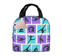 AABSTBFM Gymnastics Game Printed Lunch Tote Bag Waterproof Lunch Bag Men Women Girls Insulated Cooler Lunch Boxes for Camping Work School