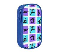 AABSTBFM Gymnastics Game Printed Pencil Case Large Capacity Compartment Pencil Pen Pouch Bag with Zipper for School, Office, and Travel, Blue