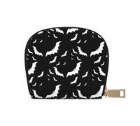 AABSTBFM Halloween Flying Bats Printed Card Holder Wallet | Pu Leather Card Case Organizer Bag for Men Women