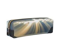 AABSTBFM Hawaii Sunbeams Printed Square Pencil Case Cute Leather Gold Zipper Pen Pencil Pouch Bag for School, Office, and Travel