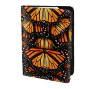 AABSTBFM Heaps of Orange Monarch Butterflies Printed Passport Holder 5.5 in, Leather Travel Passport Cover Card Case Wallet for Women Men