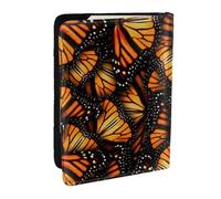 AABSTBFM Heaps of Orange Monarch Butterflies Printed Passport Holder 6.5 in, Leather Travel Passport Cover Card Case Wallet for Women Men