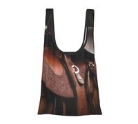 AABSTBFM Horse Saddle with a Cowboy Hat Wild Printed Foldable Shopping Bag- Reusable Waterproof Grocery Bag Large Tote Bag Shopper Handbag Beach Bag