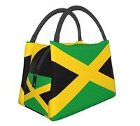 AABSTBFM Jamaica Flag Printed Insulated Lunch Bag for Men Women Cool Lunch Boxes Foldable Lunch Tote Bag