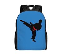AABSTBFM Karate Boy Vector Changeable Belt Color Lightweight School Backpack Classic College Rucksack School Bags 15 Inch Laptop School Daypack For Girls Boys