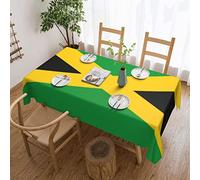 AABSTBFM Lace Rectangular Tablecloth 183x137 Cm - Jamaica Flag Printed Washable Table Cloth Waterproof Wrinkle Free Table Decoration Table Cover