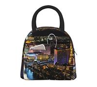 AABSTBFM Las Vegas Night View Printed Insulated Lunch Bag for Men Women Waterproof Cooler Lunch Boxes Lunch Tote Bag