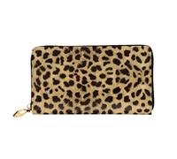 AABSTBFM Leopard Animal Print Printed Leather Wallet for Women Men Zipper Purse Clutch Bag Long Wallet Card Holder