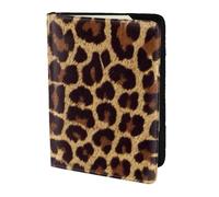 AABSTBFM Leopard Patterned Wallpaper Printed Passport Holder 5.5 in, Leather Travel Passport Cover Card Case Wallet for Women Men