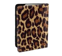 AABSTBFM Leopard Patterned Wallpaper Printed Passport Holder 6.5 in, Leather Travel Passport Cover Card Case Wallet for Women Men