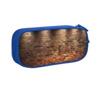 AABSTBFM Lights hit the Brick wall Printed Pencil Case Pen Pouch Bag with Zipper, Blue Large Capacity Pencil Box for School, Office, Travel