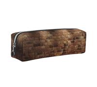 AABSTBFM Lights hit The Brick Wall Printed Square Pencil Case Cute Leather Silver Zipper Pen Pencil Pouch Bag for School, Office, and Travel