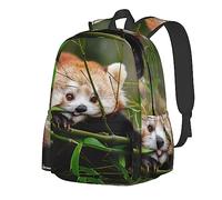 AABSTBFM Little Red Panda School Backpack Large Capacity College Laptop Backpack Lightweight School Bags Casual Travel Daypack For Girls Boys