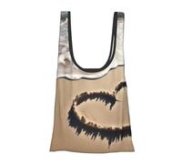 AABSTBFM love symbol in beach Printed Foldable Shopping Bag- Reusable Waterproof Grocery Bag Large Tote Bag Shopper Handbag Beach Bag