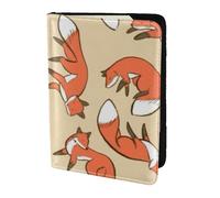 AABSTBFM Many Foxes Printed Passport Holder 5.5 in, Leather Travel Passport Cover Card Case Wallet for Women Men